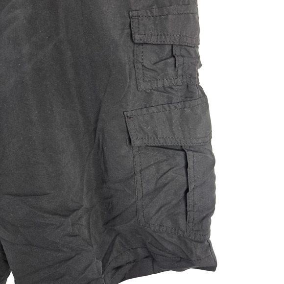 Plugg Black Mid Rise Flat Front Utility Hiking Outdoor Men's Cargo Shorts 38 - Picture 3 of 6